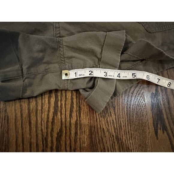Abercrombie Women's Brown Green Khaki Cargo Shorts Elastic Waist Cotton Size L - Picture 4 of 8